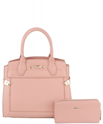 Fashion Top Handle 2-in-1 Satchel Set LMD022-Z-1W PINK